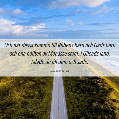 Picture 06 - Josua 22:15 SV1917 - Och när dessa kommo till Rubens barn och Gads - Bible Verse Picture
