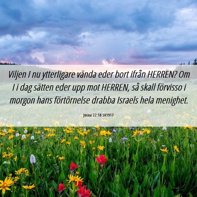 Picture 06 - Josua 22:18 SV1917 - Viljen I nu ytterligare vända eder bort ifrån - Bible Verse Picture