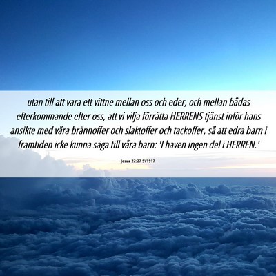 Picture 06 - Josua 22:27 SV1917 - utan till att vara ett vittne mellan oss och - Bible Verse Picture