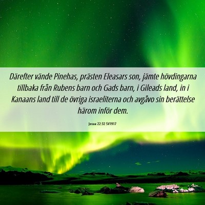 Picture 06 - Josua 22:32 SV1917 - Därefter vände Pinehas, prästen Eleasars son, - Bible Verse Picture