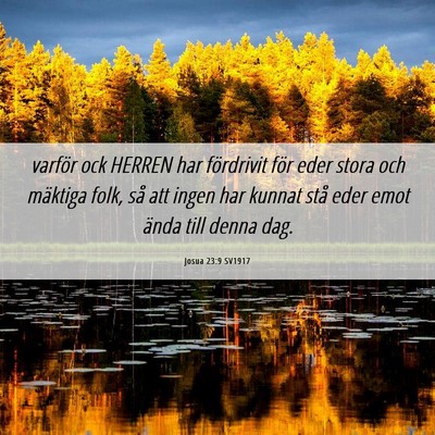 Picture 06 - Josua 23:9 SV1917 - varför ock HERREN har fördrivit för eder stora - Bible Verse Picture