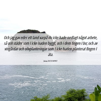Picture 06 - Josua 24:13 SV1917 - Och jag gav eder ett land varpå du icke hade - Bible Verse Picture