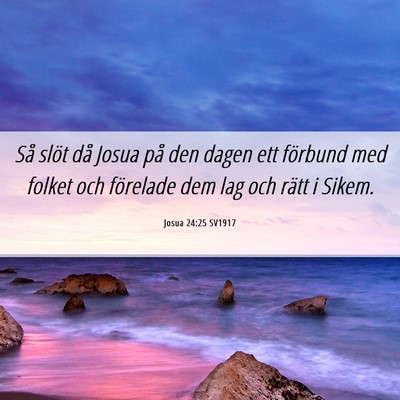 Picture 06 - Josua 24:25 SV1917 - Så slöt då Josua på den dagen ett förbund - Bible Verse Picture