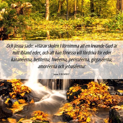 Picture 06 - Josua 3:10 SV1917 - Och Josua sade: »Härav skolen I förnimma att - Bible Verse Picture