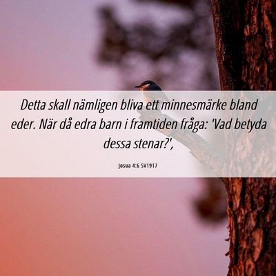Picture 06 - Josua 4:6 SV1917 - Detta skall nämligen bliva ett minnesmärke - Bible Verse Picture