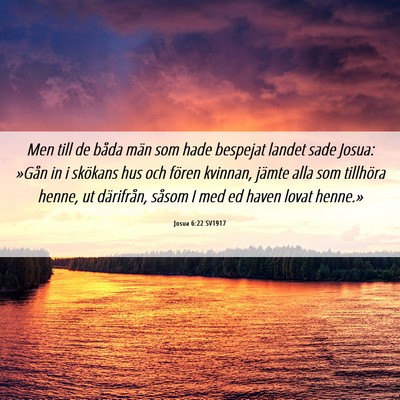 Picture 06 - Josua 6:22 SV1917 - Men till de båda män som hade bespejat landet - Bible Verse Picture