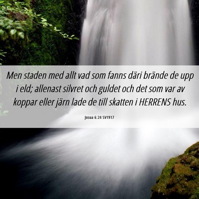 Picture 06 - Josua 6:24 SV1917 - Men staden med allt vad som fanns däri brände - Bible Verse Picture