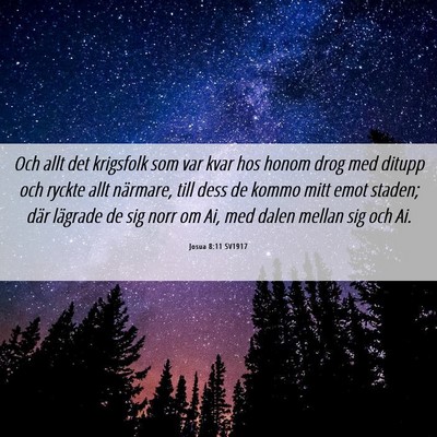 Picture 06 - Josua 8:11 SV1917 - Och allt det krigsfolk som var kvar hos honom - Bible Verse Picture