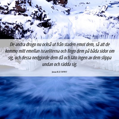 Picture 06 - Josua 8:22 SV1917 - De andra drogo nu också ut från staden emot - Bible Verse Picture