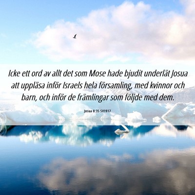Picture 06 - Josua 8:35 SV1917 - Icke ett ord av allt det som Mose hade bjudit - Bible Verse Picture