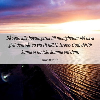 Picture 06 - Josua 9:19 SV1917 - Då sade alla hövdingarna till menigheten: »Vi - Bible Verse Picture