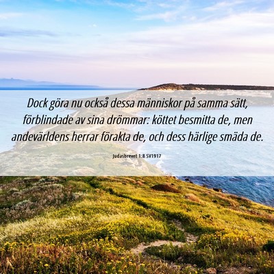 Picture 06 - Judasbrevet 1:8 SV1917 - Dock göra nu också dessa människor på samma - Bible Verse Picture