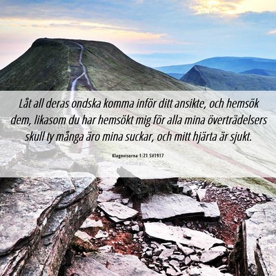 Picture 06 - Klagovisorna 1:21 SV1917 - Låt all deras ondska komma inför ditt ansikte, - Bible Verse Picture
