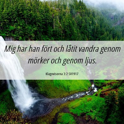 Picture 06 - Klagovisorna 3:2 SV1917 - Mig har han fört och låtit vandra genom mörker - Bible Verse Picture