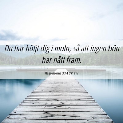 Picture 06 - Klagovisorna 3:44 SV1917 - Du har höljt dig i moln, så att ingen bön har - Bible Verse Picture