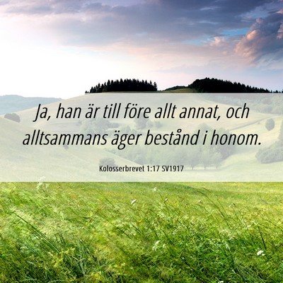 Picture 06 - Kolosserbrevet 1:17 SV1917 - Ja, han är till före allt annat, och - Bible Verse Picture