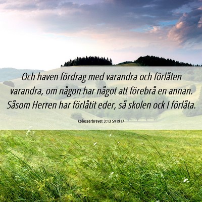 Picture 06 - Kolosserbrevet 3:13 SV1917 - Och haven fördrag med varandra och förlåten - Bible Verse Picture
