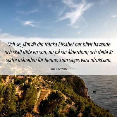 Picture 06 - Lukas 1:36 SV1917 - Och se, jämväl din fränka Elisabet har blivit - Bible Verse Picture