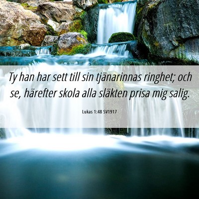 Picture 06 - Lukas 1:48 SV1917 - Ty han har sett till sin tjänarinnas ringhet; - Bible Verse Picture