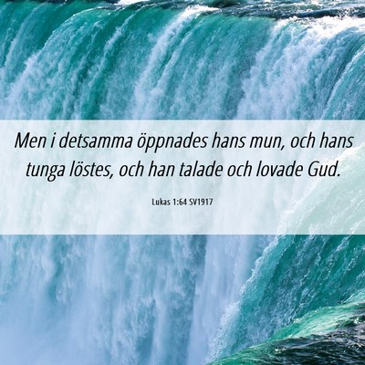 Picture 06 - Lukas 1:64 SV1917 - Men i detsamma öppnades hans mun, och hans tunga - Bible Verse Picture