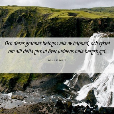 Picture 06 - Lukas 1:65 SV1917 - Och deras grannar betogos alla av häpnad, och - Bible Verse Picture