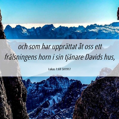 Picture 06 - Lukas 1:69 SV1917 - och som har upprättat åt oss ett frälsningens - Bible Verse Picture