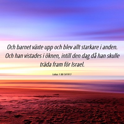 Picture 06 - Lukas 1:80 SV1917 - Och barnet växte upp och blev allt starkare i - Bible Verse Picture