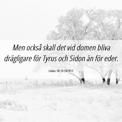 Picture 06 - Lukas 10:14 SV1917 - Men också skall det vid domen bliva drägligare - Bible Verse Picture