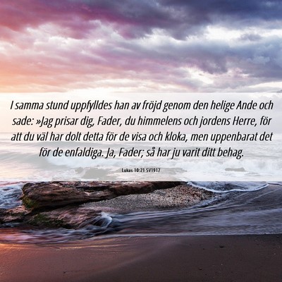 Picture 06 - Lukas 10:21 SV1917 - I samma stund uppfylldes han av fröjd genom den - Bible Verse Picture