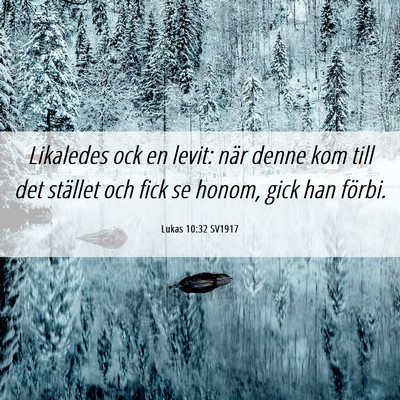 Picture 06 - Lukas 10:32 SV1917 - Likaledes ock en levit: när denne kom till det - Bible Verse Picture