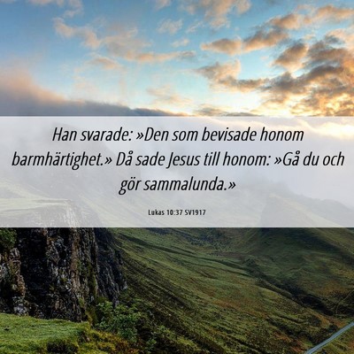 Picture 06 - Lukas 10:37 SV1917 - Han svarade: »Den som bevisade honom - Bible Verse Picture