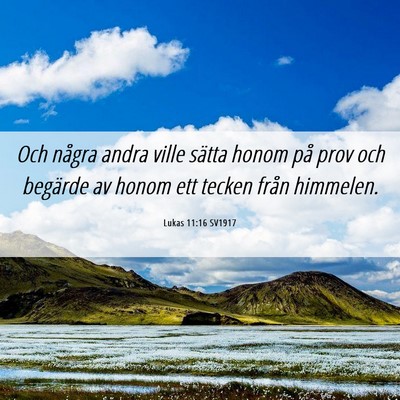 Picture 06 - Lukas 11:16 SV1917 - Och några andra ville sätta honom på prov och - Bible Verse Picture