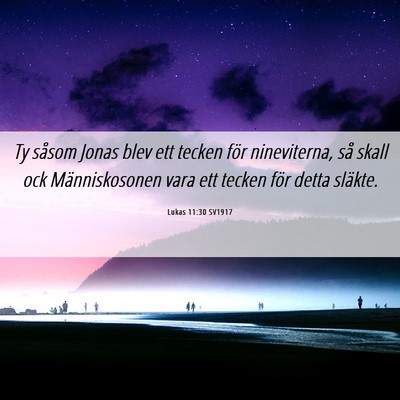Picture 06 - Lukas 11:30 SV1917 - Ty såsom Jonas blev ett tecken för nineviterna, - Bible Verse Picture