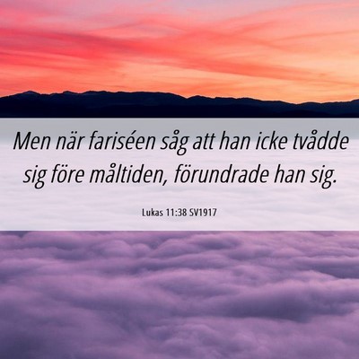 Picture 06 - Lukas 11:38 SV1917 - Men när fariséen såg att han icke tvådde sig - Bible Verse Picture