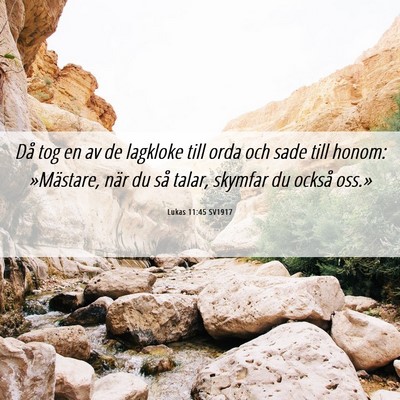 Picture 06 - Lukas 11:45 SV1917 - Då tog en av de lagkloke till orda och sade till - Bible Verse Picture