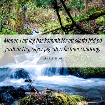 Picture 06 - Lukas 12:51 SV1917 - Menen I att jag har kommit för att skaffa frid - Bible Verse Picture
