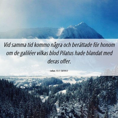 Picture 06 - Lukas 13:1 SV1917 - Vid samma tid kommo några och berättade för - Bible Verse Picture