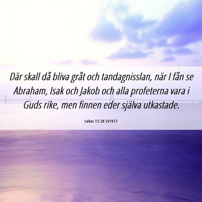 Picture 06 - Lukas 13:28 SV1917 - Där skall då bliva gråt och tandagnisslan, - Bible Verse Picture