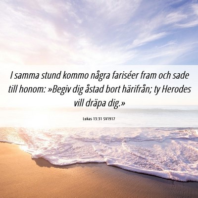 Picture 06 - Lukas 13:31 SV1917 - I samma stund kommo några fariséer fram och - Bible Verse Picture
