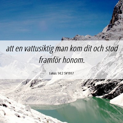 Picture 06 - Lukas 14:2 SV1917 - att en vattusiktig man kom dit och stod framför - Bible Verse Picture