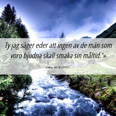 Picture 06 - Lukas 14:24 SV1917 - Ty jag säger eder att ingen av de män som voro - Bible Verse Picture