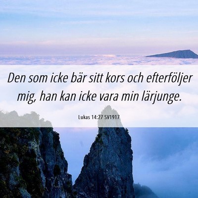 Picture 06 - Lukas 14:27 SV1917 - Den som icke bär sitt kors och efterföljer mig, - Bible Verse Picture