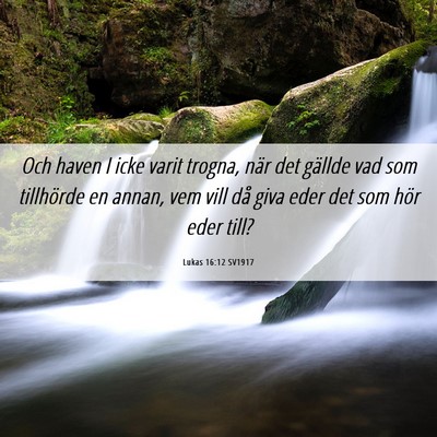 Picture 06 - Lukas 16:12 SV1917 - Och haven I icke varit trogna, när det gällde - Bible Verse Picture