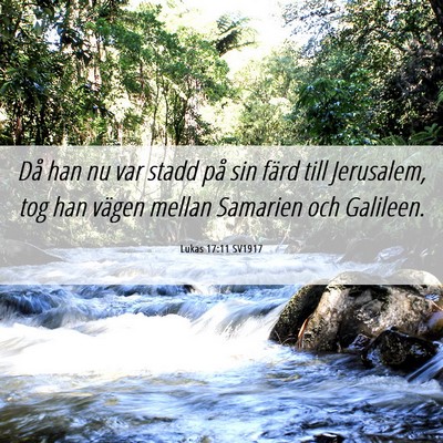 Picture 06 - Lukas 17:11 SV1917 - Då han nu var stadd på sin färd till - Bible Verse Picture