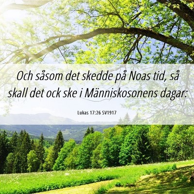 Picture 06 - Lukas 17:26 SV1917 - Och såsom det skedde på Noas tid, så skall det - Bible Verse Picture