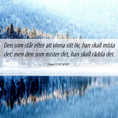 Picture 06 - Lukas 17:33 SV1917 - Den som står efter att vinna sitt liv, han skall - Bible Verse Picture