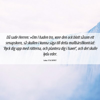 Picture 06 - Lukas 17:6 SV1917 - Då sade Herren: »Om I haden tro, vore den ock - Bible Verse Picture