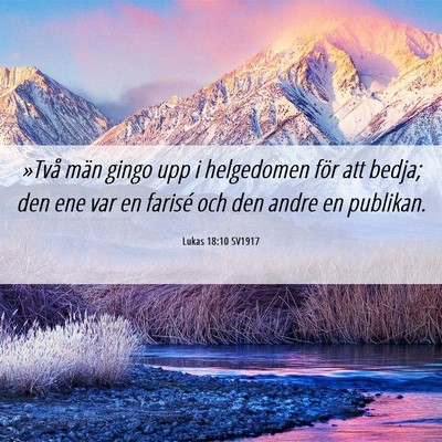 Picture 06 - Lukas 18:10 SV1917 - »Två män gingo upp i helgedomen för att - Bible Verse Picture