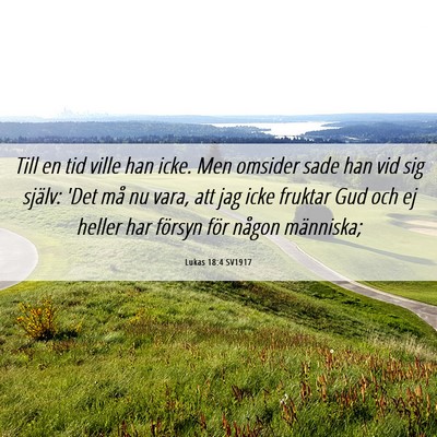 Picture 06 - Lukas 18:4 SV1917 - Till en tid ville han icke. Men omsider sade han - Bible Verse Picture