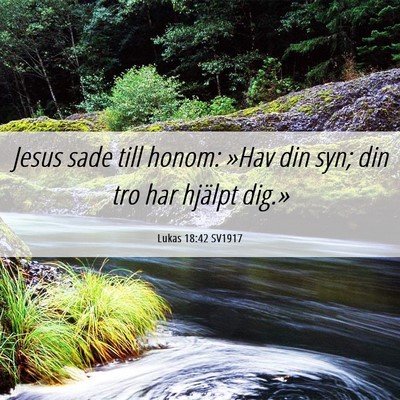 Picture 06 - Lukas 18:42 SV1917 - Jesus sade till honom: »Hav din syn; din tro har - Bible Verse Picture
